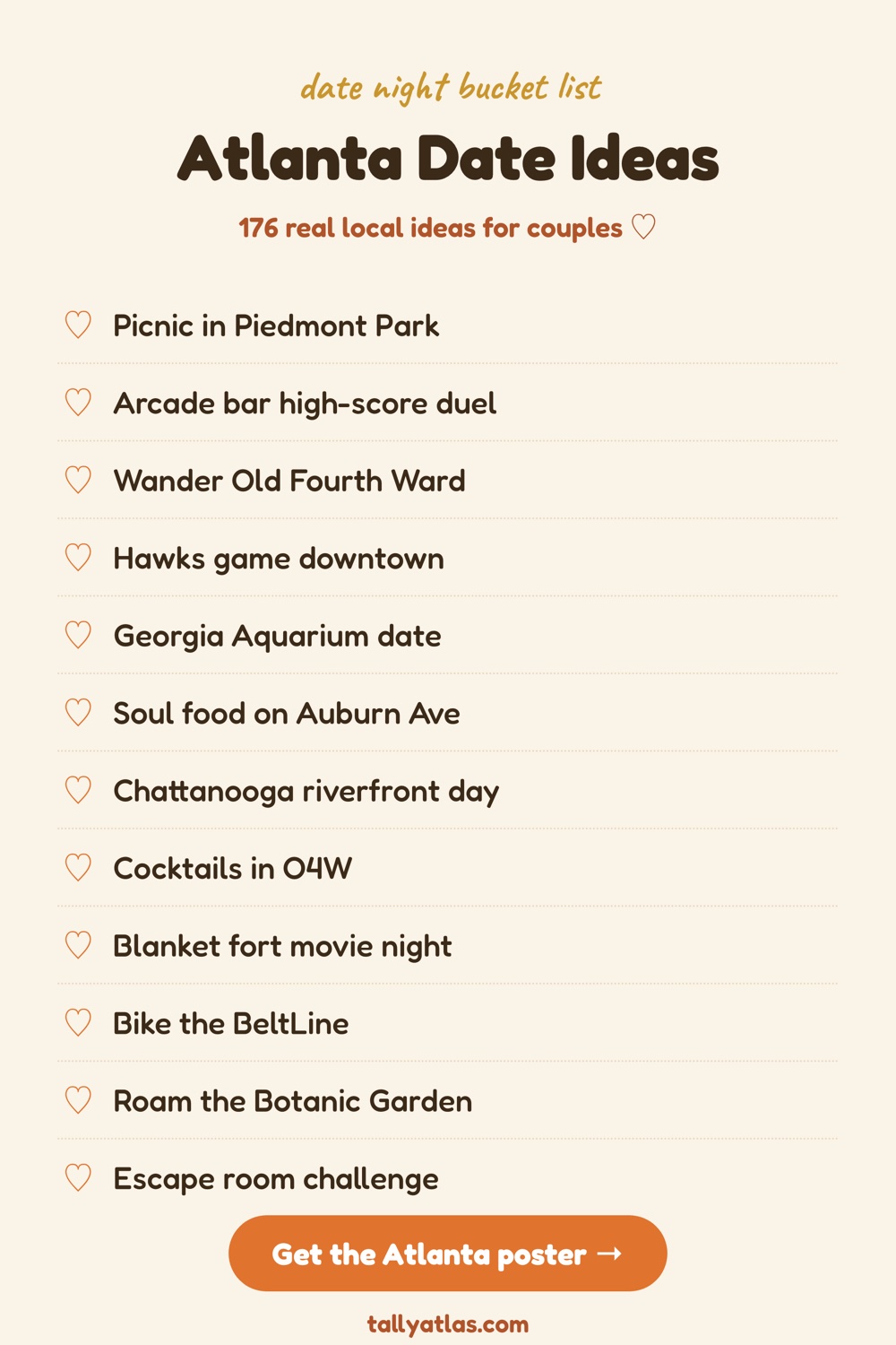 Atlanta date night bucket list ideas