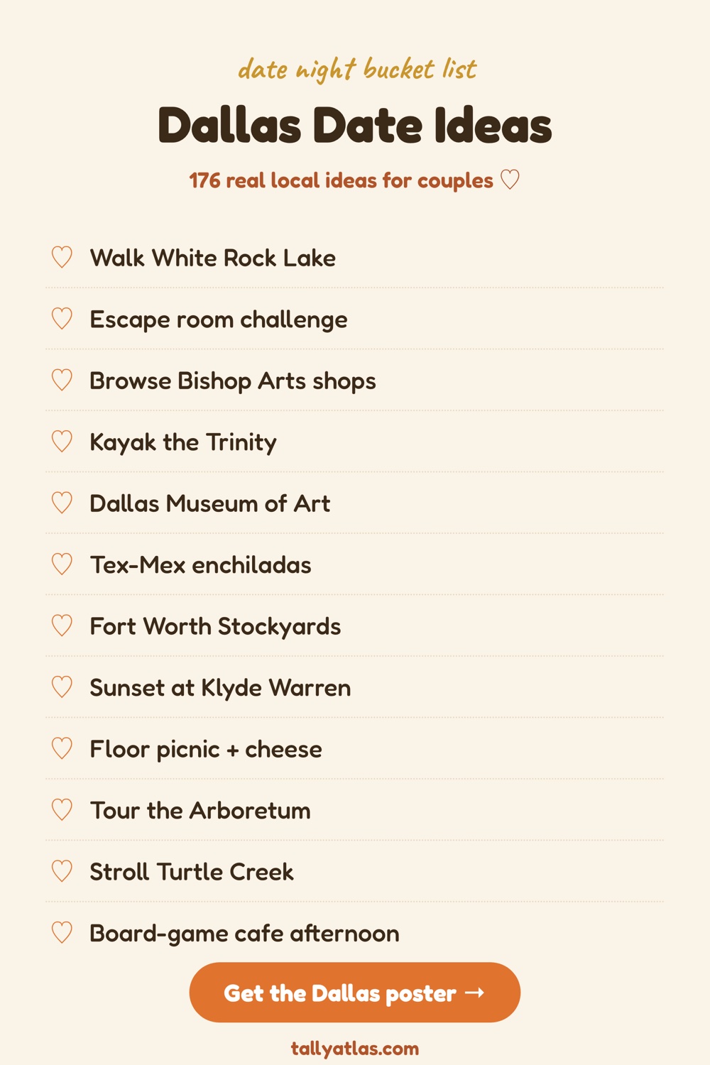 Dallas date night bucket list ideas