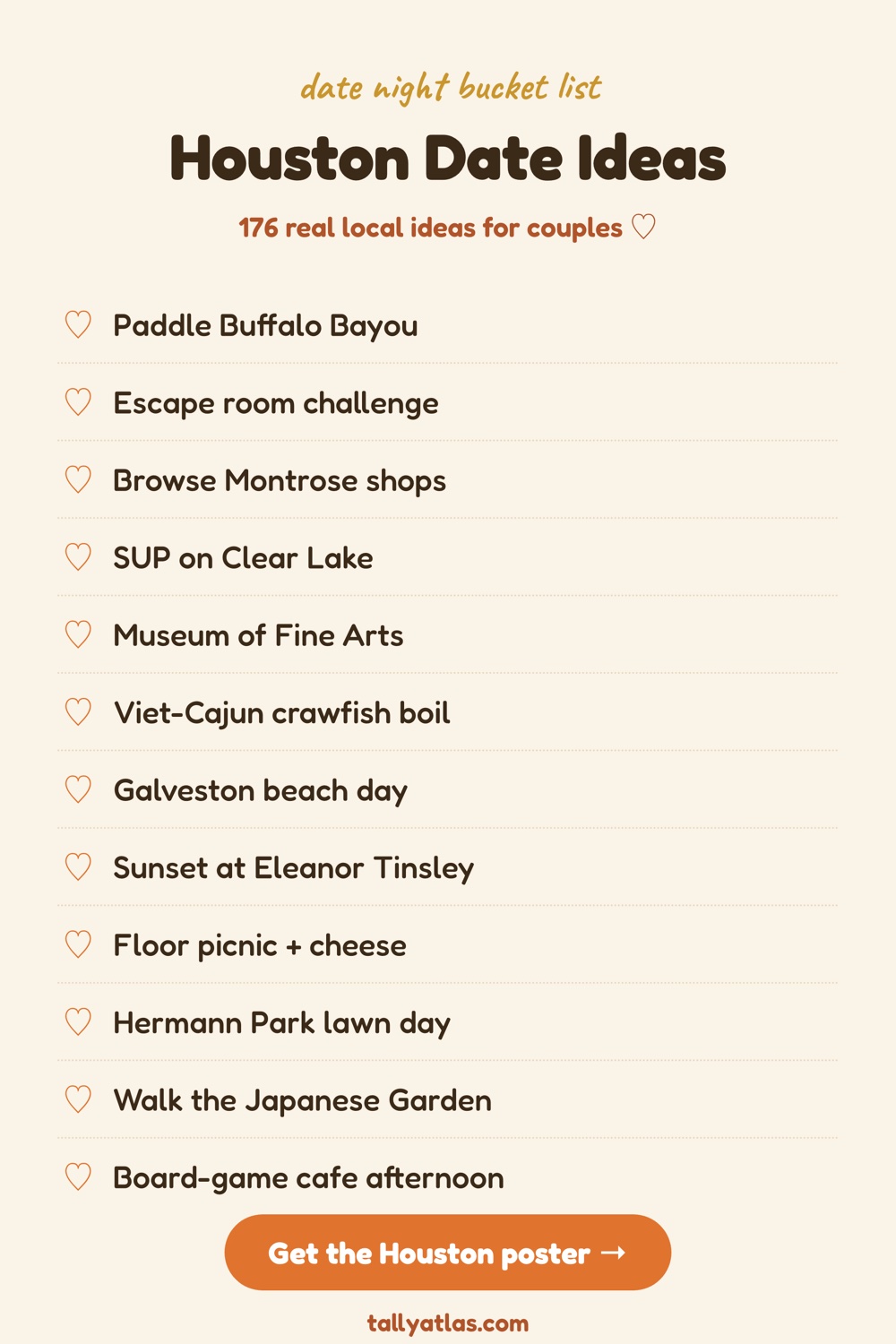 Houston date night bucket list ideas