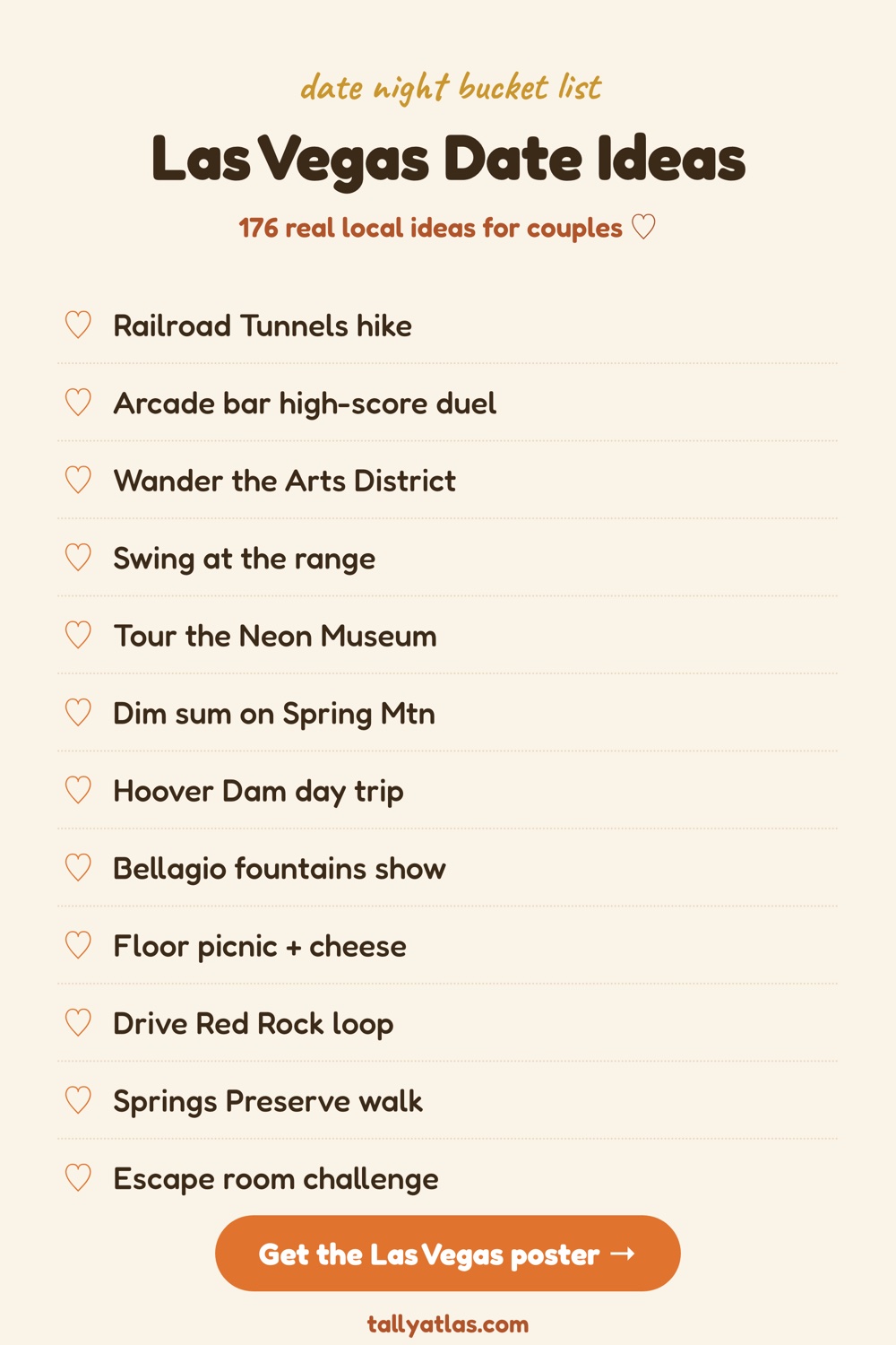 Las Vegas date night bucket list ideas