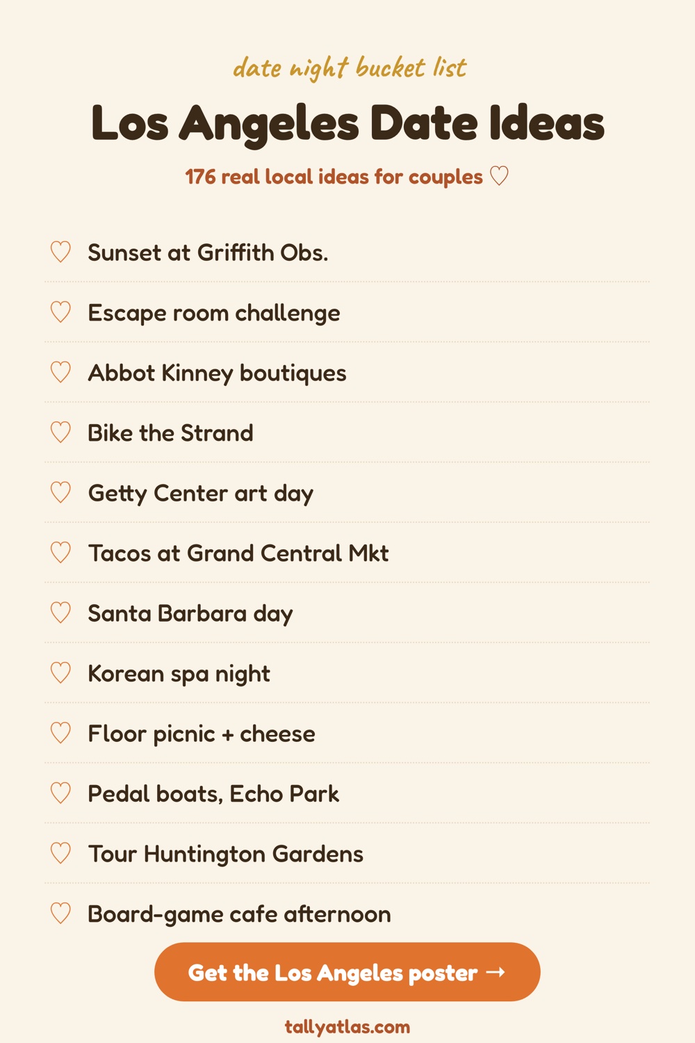 Los Angeles date night bucket list ideas