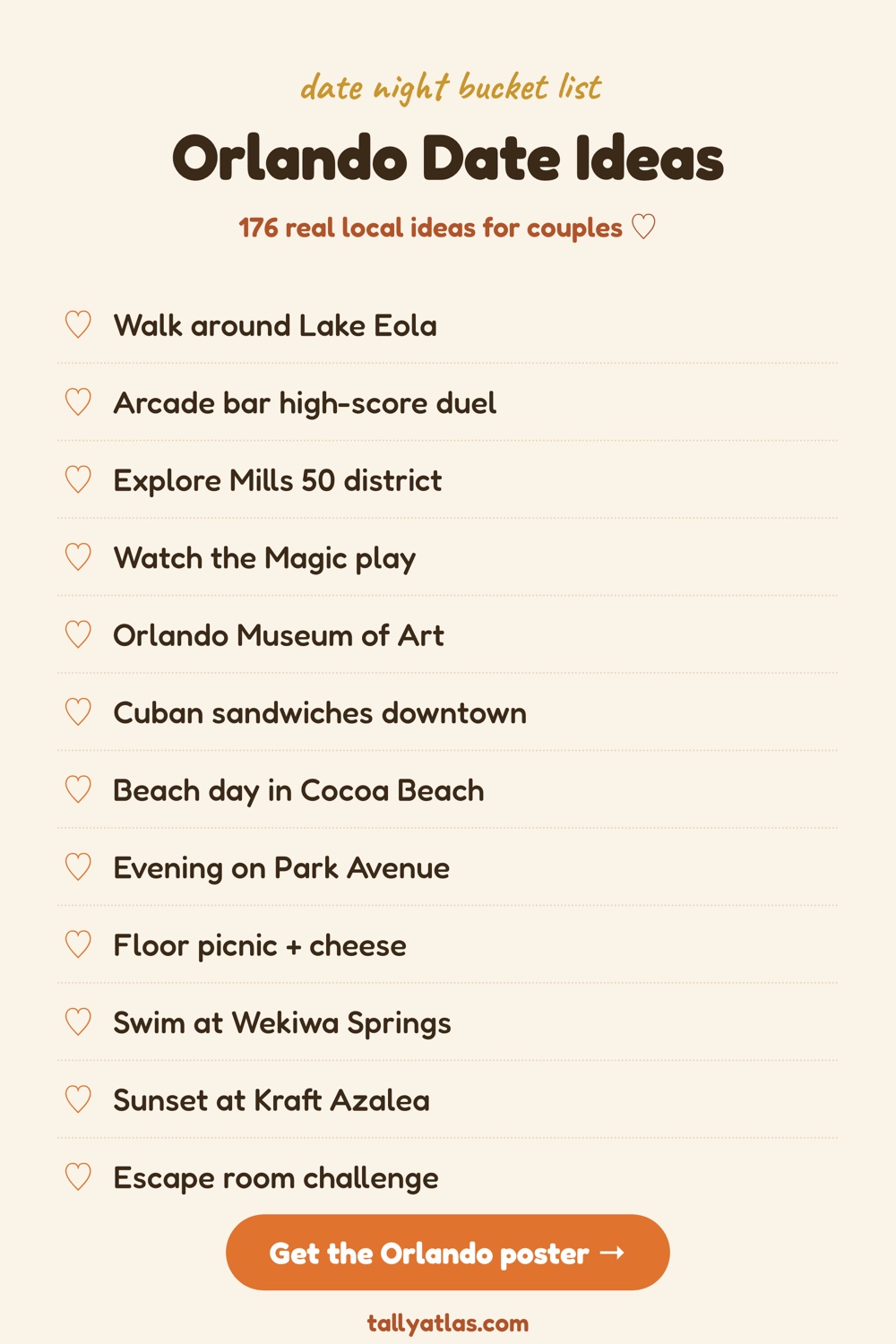 Orlando date night bucket list ideas