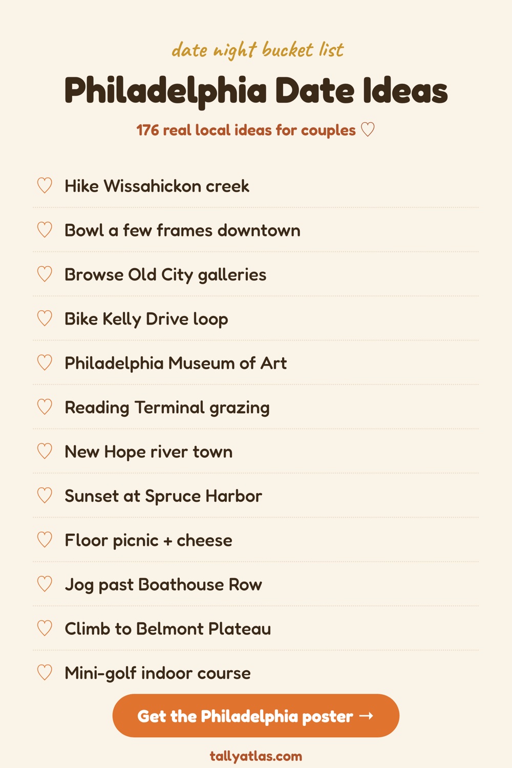 Philadelphia date night bucket list ideas