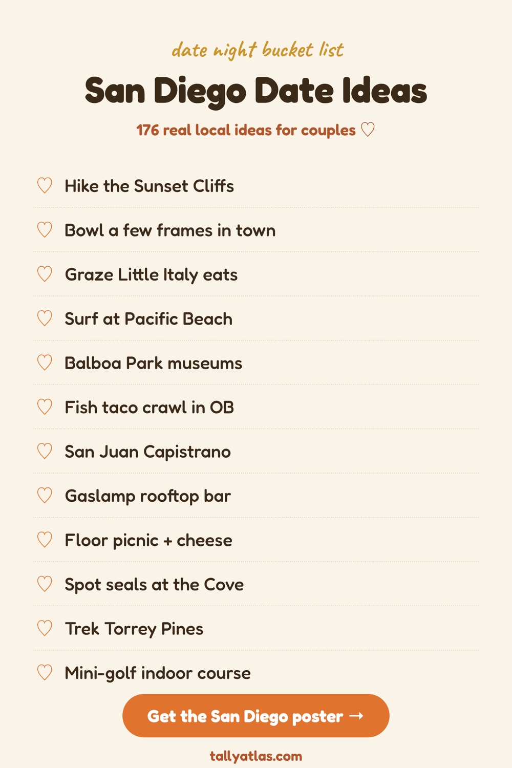 San Diego date night bucket list ideas