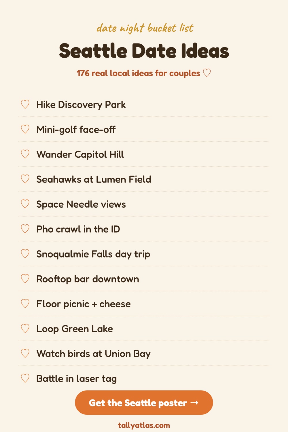 Seattle date night bucket list ideas