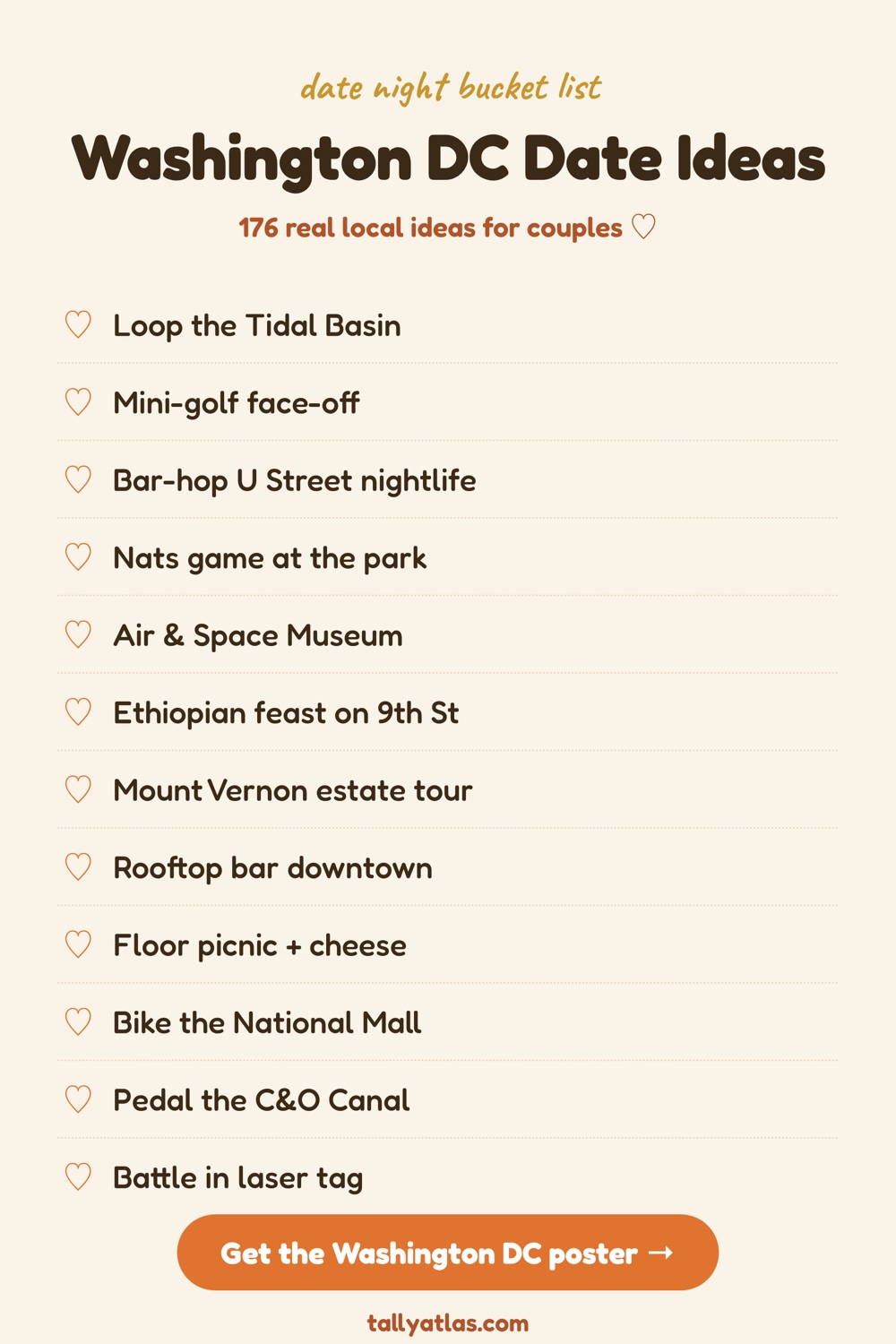 Washington DC date night bucket list ideas